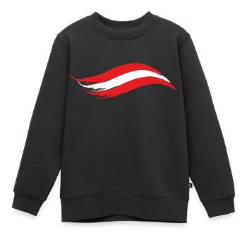 DRAPEAU NATIONAL D'AUTRICHE - Sweat Premium enfant bio - noir - Devant - AI Model Kid Female (0cm)