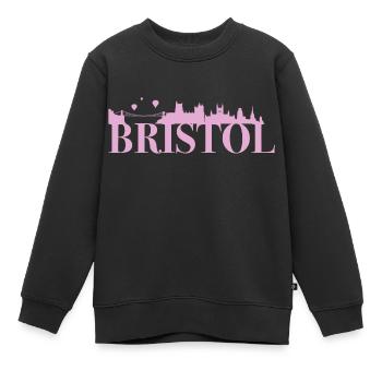 Bristol Angleterre capitale Skyline UK - Sweat Premium enfant bio - noir - Devant - AI Model Kid Female (0cm)