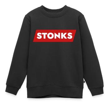 Stonks - Kinder Premium Organic Sweatshirt - Schwarz - Vorne - AI Model Kid Female (0cm)