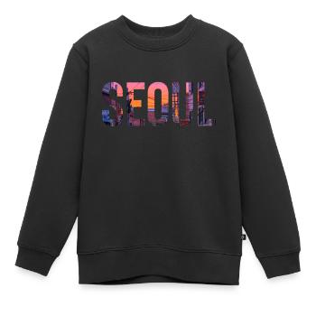 Voyage Vacances Séoul - Sweat Premium enfant bio - noir - Devant - AI Model Kid Female (0cm)
