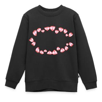 blüten tulpen blüte rosa - Kinder Premium Organic Sweatshirt - Schwarz - Vorne - AI Model Kid Female (0cm)