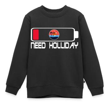 Batterie Holliday - Sweat Premium enfant bio - noir - Devant - AI Model Kid Female (0cm)