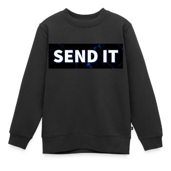 SEND IT Boxlogo - Kinder Premium Organic Sweatshirt - Schwarz - Vorne - AI Model Kid Female (0cm)