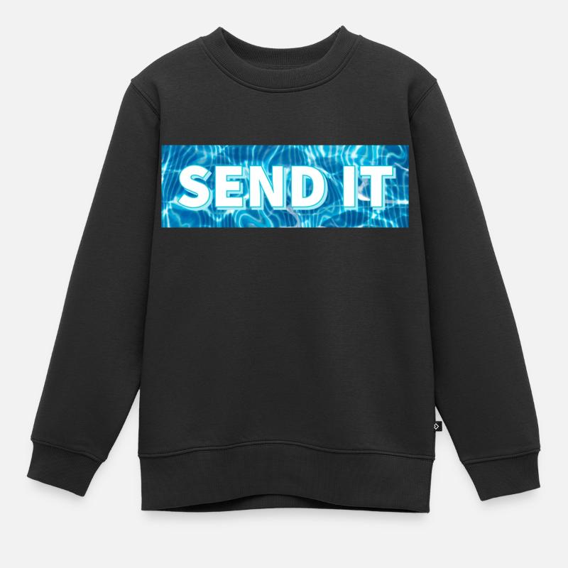 SEND IT box logo - Kids Premium Organic Sweatshirt - black