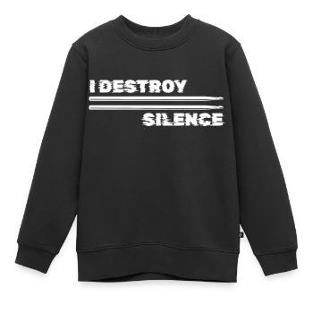Batterie, ich zerstöre die Stille - Kinder Premium Organic Sweatshirt - Schwarz - Vorne - AI Model Kid Female (0cm)