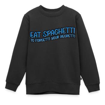 Eat Spaghetti To Forgetti Your Regretti 11 - Kinder Premium Organic Sweatshirt - Schwarz - Vorne - AI Model Kid Female (0cm)