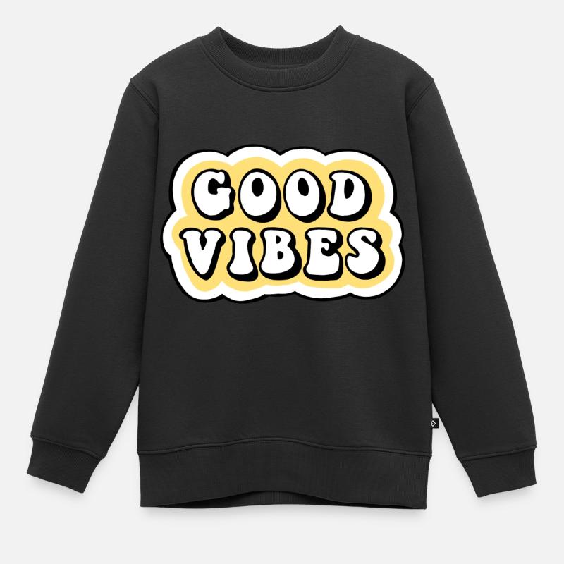 Gute Laune - Kinder Premium Organic Sweatshirt - Schwarz