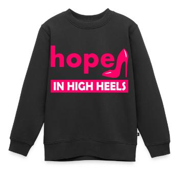 hope in high heels - Kinder Premium Organic Sweatshirt - Schwarz - Vorne - AI Model Kid Female (0cm)