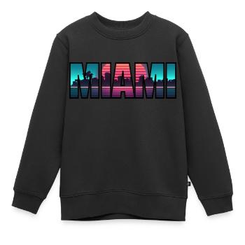 MIAMI BEACH - Kinder Premium Organic Sweatshirt - Schwarz - Vorne - AI Model Kid Female (0cm)