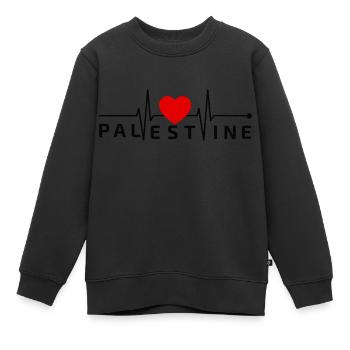 Ein Herz für Palästina - Kinder Premium Organic Sweatshirt - Schwarz - Vorne - AI Model Kid Female (0cm)