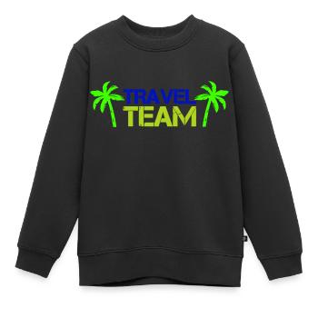 travel team - Kinder Premium Organic Sweatshirt - Schwarz - Vorne - AI Model Kid Female (0cm)
