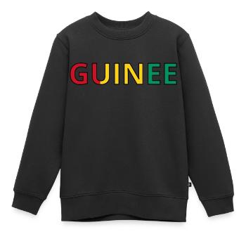 Drapeau Guinée - Sweat Premium enfant bio - noir - Devant - AI Model Kid Female (0cm)