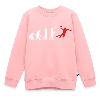 Handball Evolution - Kinder Premium Organic Sweatshirt - Rosa - Vorne - AI Model Kid Female (0cm)