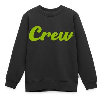crew - Kinder Premium Organic Sweatshirt - Schwarz - Vorne - AI Model Kid Female (0cm)