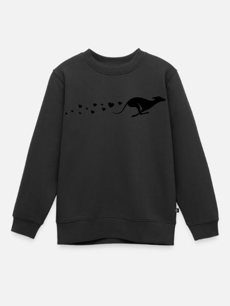 Windhund Liebe – L’amour des lévriers - Sweat Premium enfant bio - noir