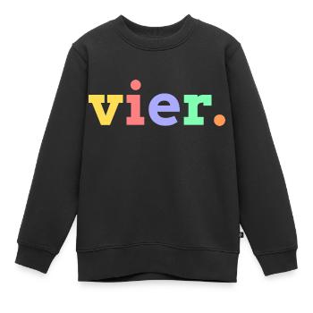 vier 4. Geburtstag - Kinder Premium Organic Sweatshirt - Schwarz - Vorne - AI Model Kid Female (0cm)