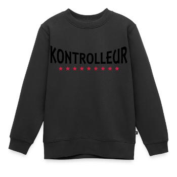 Kontrolleur + Dein Text - Kinder Premium Organic Sweatshirt - Schwarz - Vorne - AI Model Kid Female (0cm)