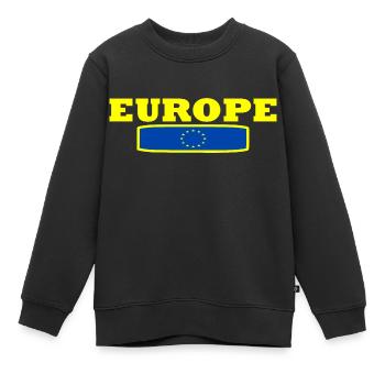 Europa - Kinder Premium Organic Sweatshirt - Schwarz - Vorne - AI Model Kid Female (0cm)