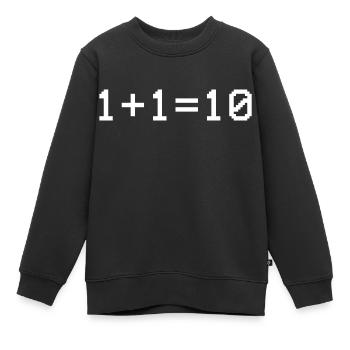 1+1=10 Informatique drôle Informaticien binaire - Sweat Premium enfant bio - noir - Devant - AI Model Kid Female (0cm)