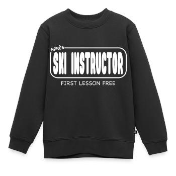 MONITEUR DE SKI APRES - Sweat Premium enfant bio - noir - Devant - AI Model Kid Female (0cm)