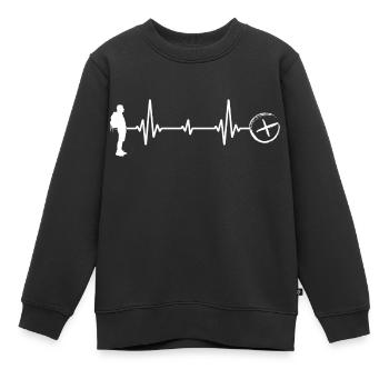 geocache geocaching schnitzeljagd - Kinder Premium Organic Sweatshirt - Schwarz - Vorne - AI Model Kid Female (0cm)