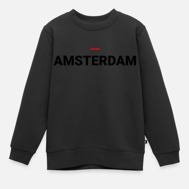 AMSTERDAM - Kinder Premium Organic Sweatshirt - Schwarz
