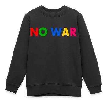 No war - Sweat Premium enfant bio - noir - Devant - AI Model Kid Female (0cm)