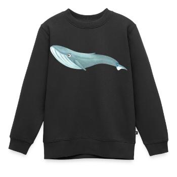 The Funny Blue Whale - Kids Premium Organic Sweatshirt - black - Front - AI Model Kid Female (0cm)