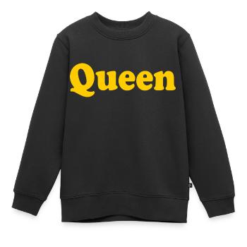 QUEEN - Kinder Premium Organic Sweatshirt - Schwarz - Vorne - AI Model Kid Female (0cm)