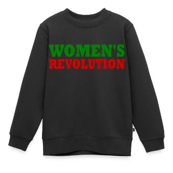 Womens revolution - Kinder Premium Organic Sweatshirt - Schwarz - Vorne - AI Model Kid Female (0cm)