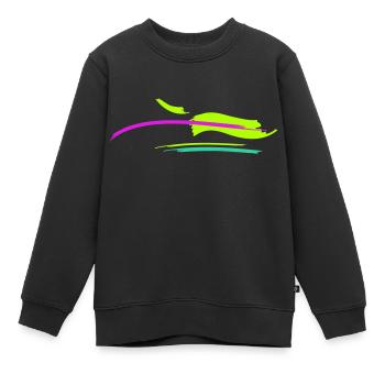Conception de coup de pinceau - Sweat Premium enfant bio - noir - Devant - AI Model Kid Female (0cm)