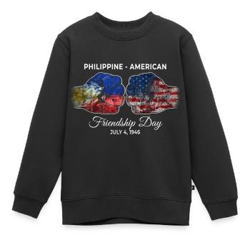 Philippinisch-amerikanischer Freundschaftstag - Kinder Premium Organic Sweatshirt - Schwarz - Vorne - AI Model Kid Female (0cm)