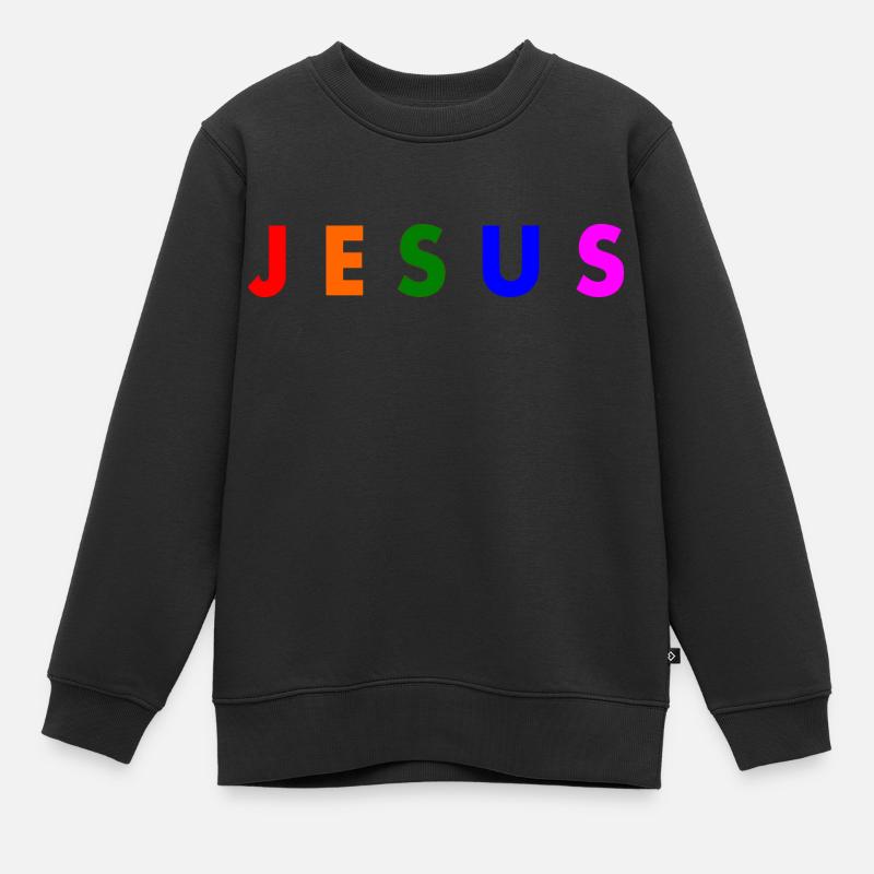 Jesus - Sweat Premium enfant bio - noir