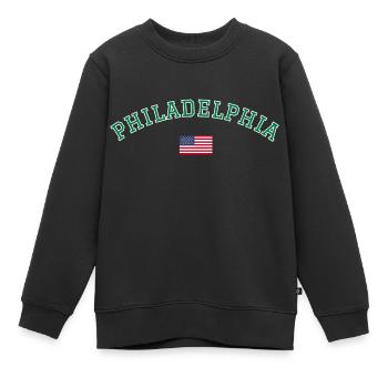 Philadelphie, Amérique, États-Unis - Sweat Premium enfant bio - noir - Devant - AI Model Kid Female (0cm)