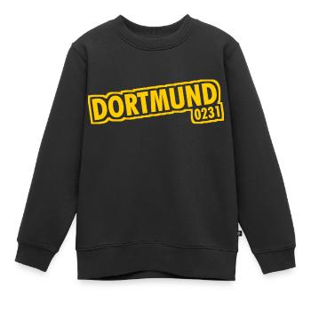 Dortmund - 0231 - Vorwahl - Kinder Premium Organic Sweatshirt - Schwarz - Vorne - AI Model Kid Female (0cm)