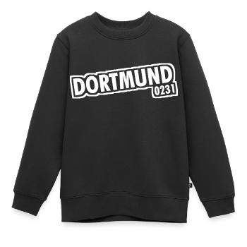 Dortmund - 0231 - Vorwahl - Kinder Premium Organic Sweatshirt - Schwarz - Vorne - AI Model Kid Female (0cm)