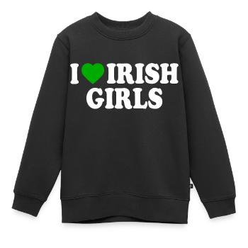 I love irish girls - Kinder Premium Organic Sweatshirt - Schwarz - Vorne - AI Model Kid Female (0cm)