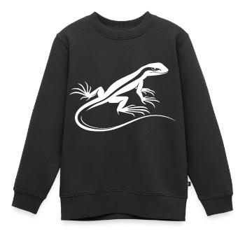 Echse - Kinder Premium Organic Sweatshirt - Schwarz - Vorne - AI Model Kid Female (0cm)