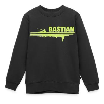 Bastian als Farbklecks - Kinder Premium Organic Sweatshirt - Schwarz - Vorne - AI Model Kid Female (0cm)