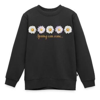 Spring can come... - Kinder Premium Organic Sweatshirt - Schwarz - Vorne - AI Model Kid Female (0cm)