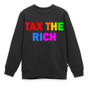 Tax the rich - Kinder Premium Organic Sweatshirt - Schwarz - Vorne - AI Model Kid Female (0cm)