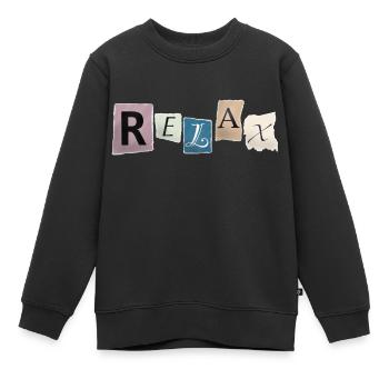 Relax – Stay relaxed - Kids Premium Organic Sweatshirt - black - Front - AI Model Kid Female (0cm)