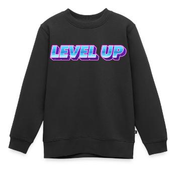 Passez au niveau supérieur - Sweat Premium enfant bio - noir - Devant - AI Model Kid Female (0cm)