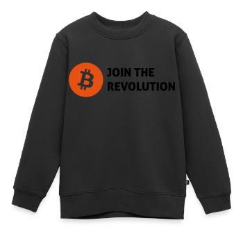 bitcoin - Kinder Premium Organic Sweatshirt - Schwarz - Vorne - AI Model Kid Female (0cm)