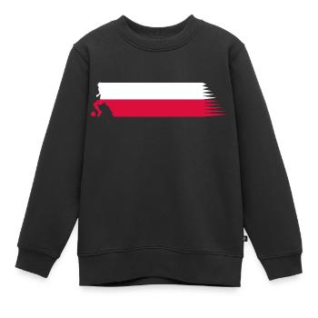 Poland Flag - Football National Team - Sweat Premium enfant bio - noir - Devant - AI Model Kid Female (0cm)