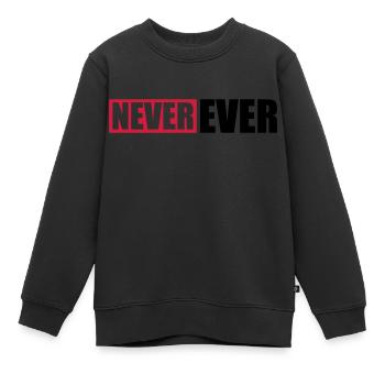 Balken Never Ever - Kinder Premium Organic Sweatshirt - Schwarz - Vorne - AI Model Kid Female (0cm)