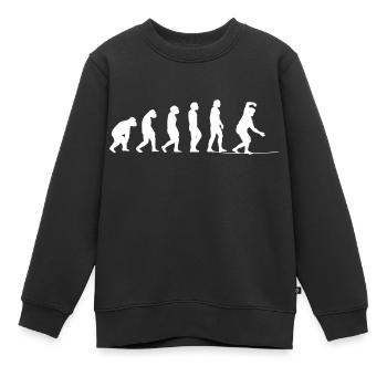 Slackline Cadeau Slackliner Tricklining - Sweat Premium enfant bio - noir - Devant - AI Model Kid Female (0cm)