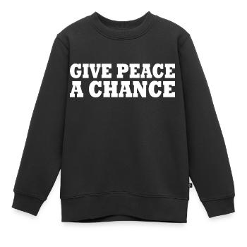 Give peace a chance - Kinder Premium Organic Sweatshirt - Schwarz - Vorne - AI Model Kid Female (0cm)