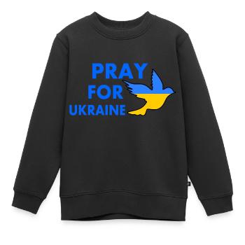 Ukraine - Sweat Premium enfant bio - noir - Devant - AI Model Kid Female (0cm)