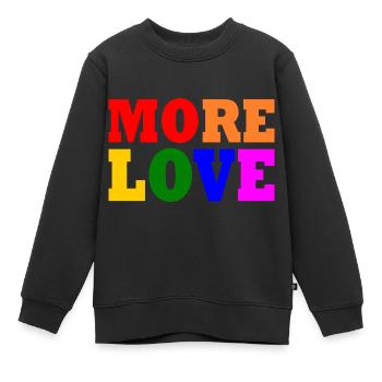 More love - Sweat Premium enfant bio - noir - Devant - AI Model Kid Female (0cm)